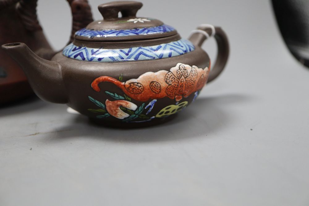 Five Chinese Yixing teapots